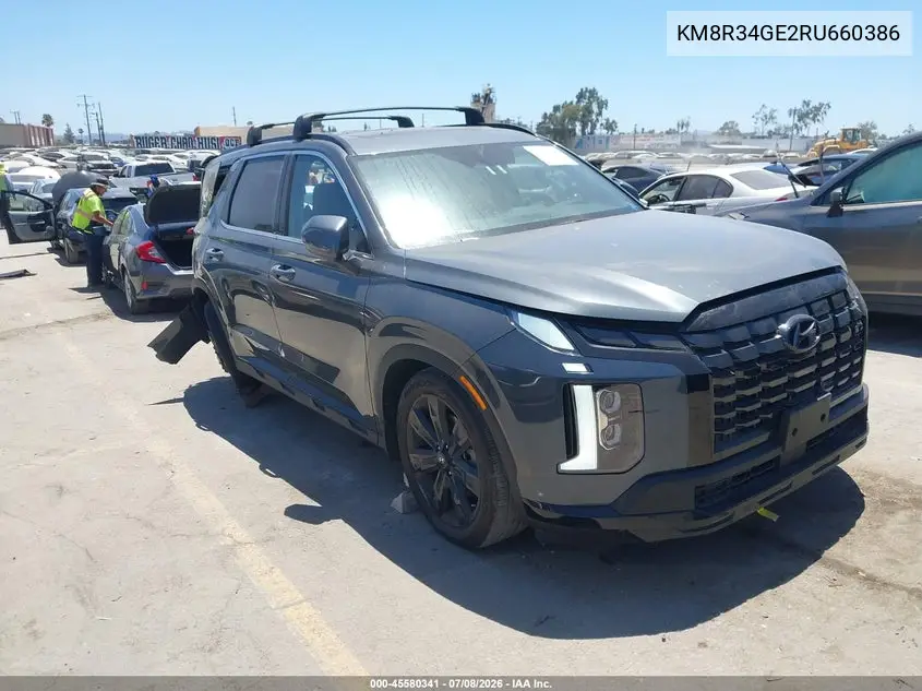 2024 Hyundai Palisade Xrt VIN: KM8R34GE2RU660386 Lot: 45580341