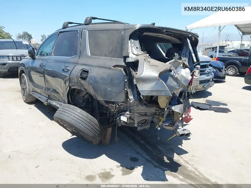 2024 Hyundai Palisade Xrt VIN: KM8R34GE2RU660386 Lot: 45580341