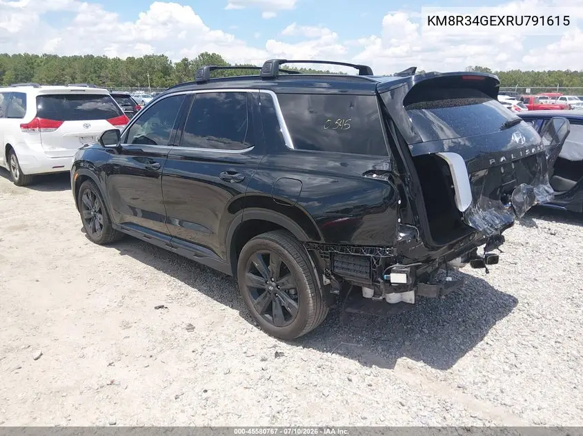 2024 Hyundai Palisade Xrt VIN: KM8R34GEXRU791615 Lot: 45580767