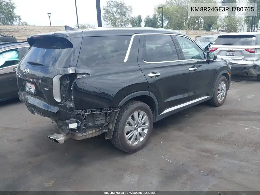 2024 Hyundai Palisade Sel VIN: KM8R24GE3RU780765 Lot: 45676503