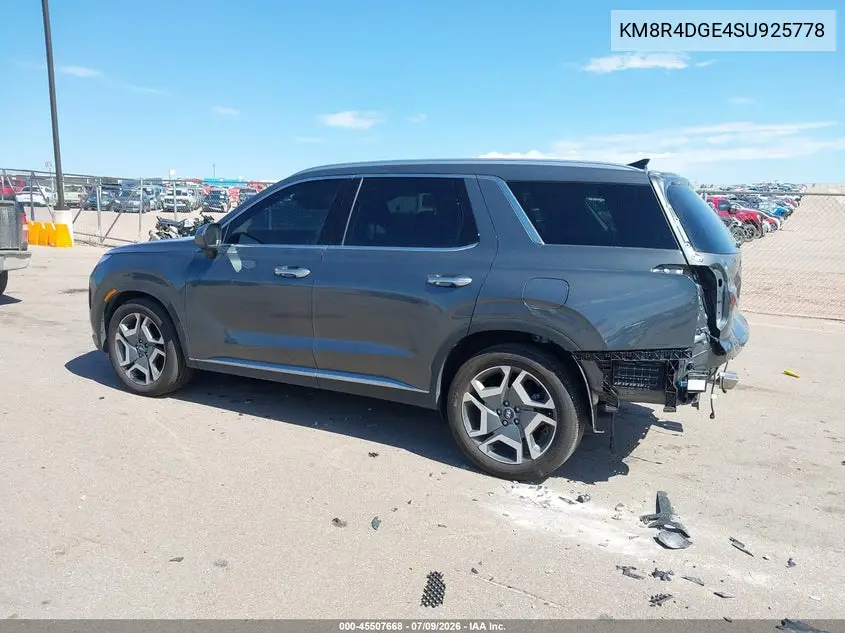 2025 Hyundai Palisade Sel Premium VIN: KM8R4DGE4SU925778 Lot: 45507668