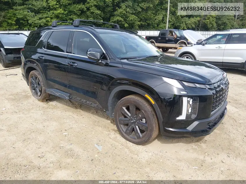 2025 Hyundai Palisade Xrt VIN: KM8R34GE5SU926232 Lot: 45612984