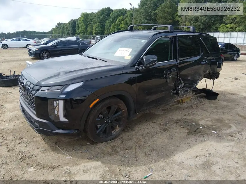 2025 Hyundai Palisade Xrt VIN: KM8R34GE5SU926232 Lot: 45612984