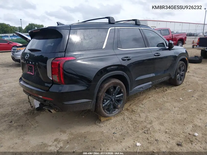 2025 Hyundai Palisade Xrt VIN: KM8R34GE5SU926232 Lot: 45612984
