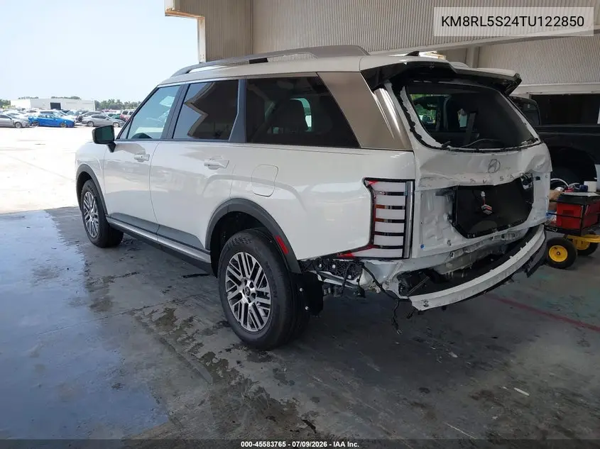 2026 Hyundai Palisade Sel 8P VIN: KM8RL5S24TU122850 Lot: 45583765
