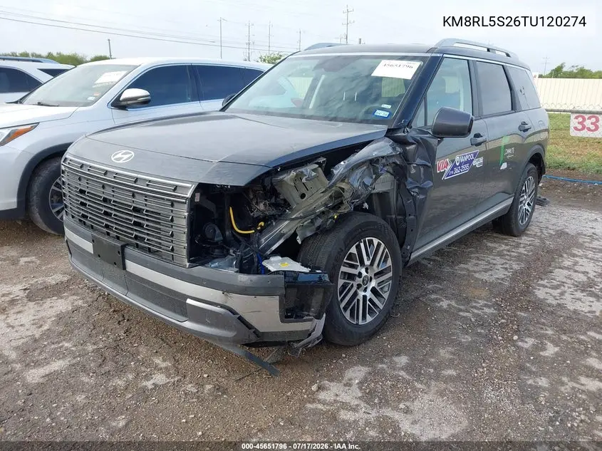 2026 Hyundai Palisade Sel 7P VIN: KM8RL5S26TU120274 Lot: 45651796