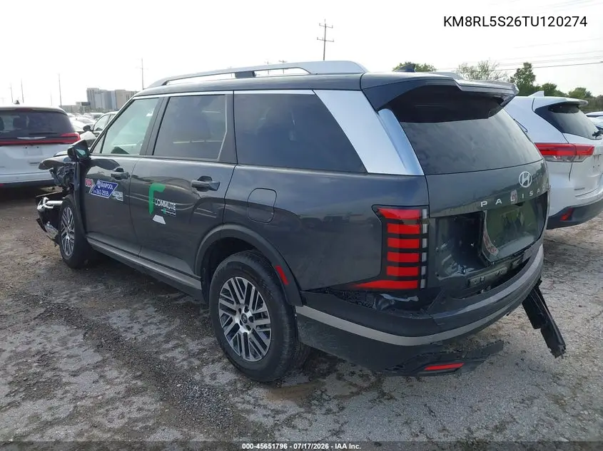 2026 Hyundai Palisade Sel 7P VIN: KM8RL5S26TU120274 Lot: 45651796