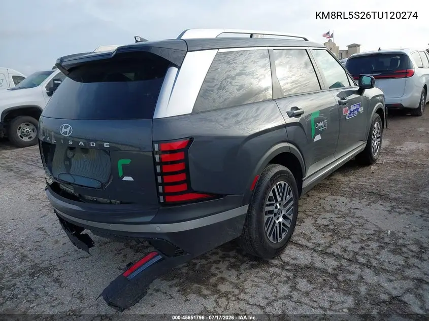 2026 Hyundai Palisade Sel 7P VIN: KM8RL5S26TU120274 Lot: 45651796
