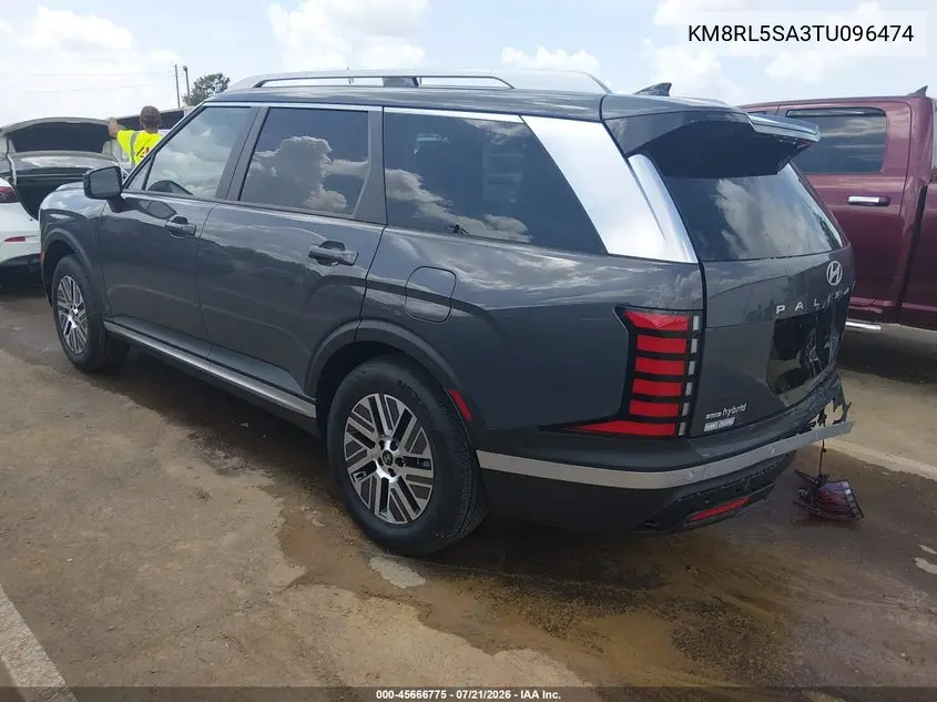 2026 Hyundai Palisade Hev Blue Sel 7P VIN: KM8RL5SA3TU096474 Lot: 45666775