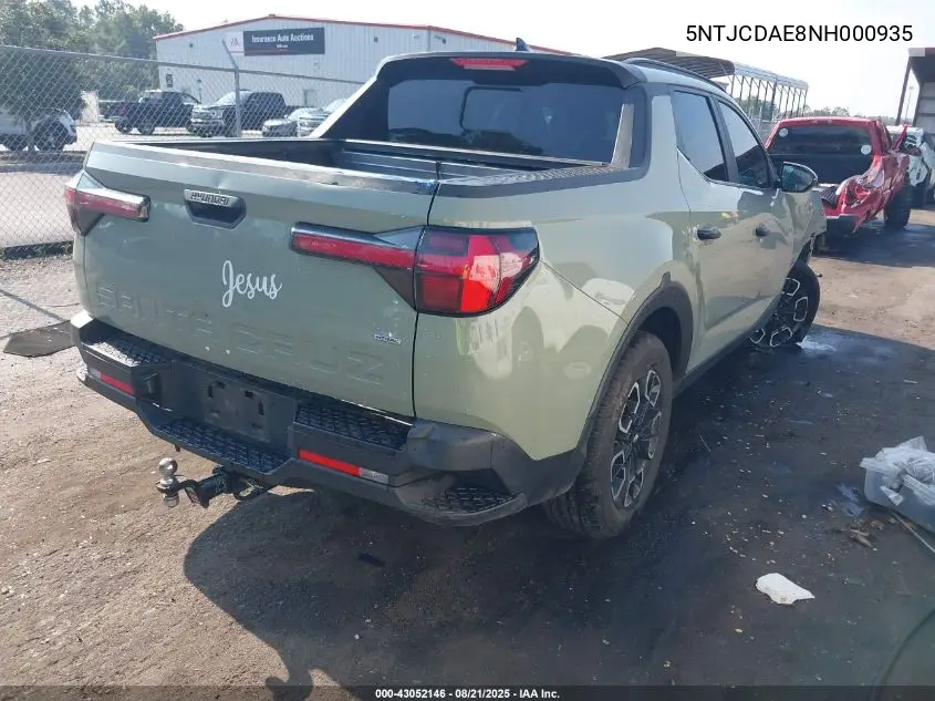 5NTJCDAE8NH000935 2022 Hyundai Santa Cruz Sel