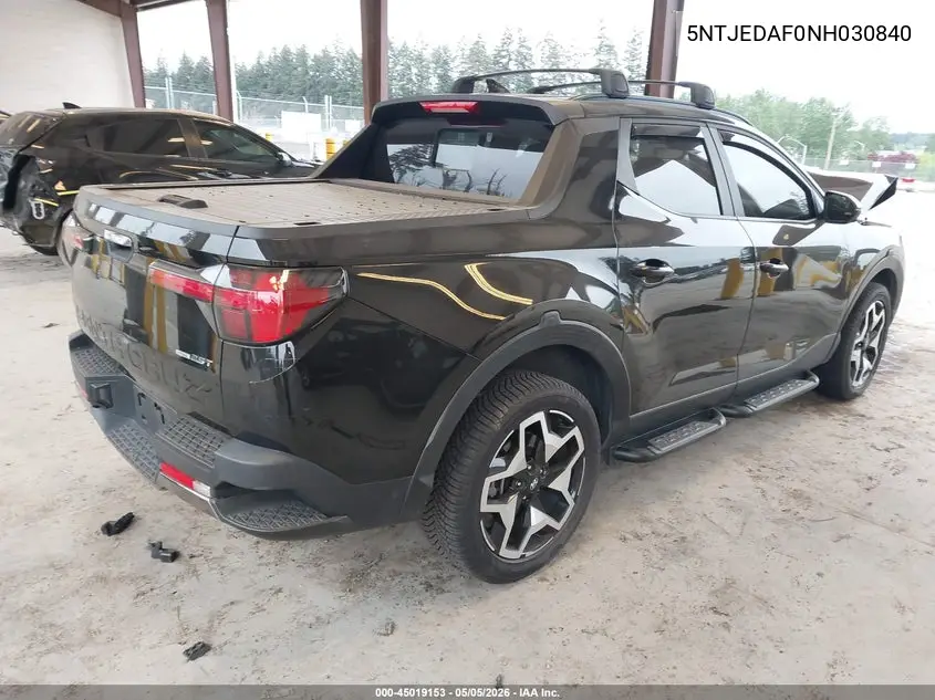 2022 Hyundai Santa Cruz Limited VIN: 5NTJEDAF0NH030840 Lot: 45019153