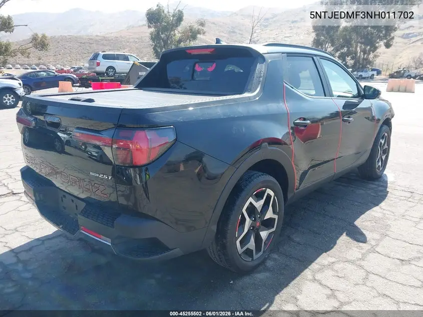 2022 Hyundai Santa Cruz Limited VIN: 5NTJEDAF3NH011702 Lot: 45255502