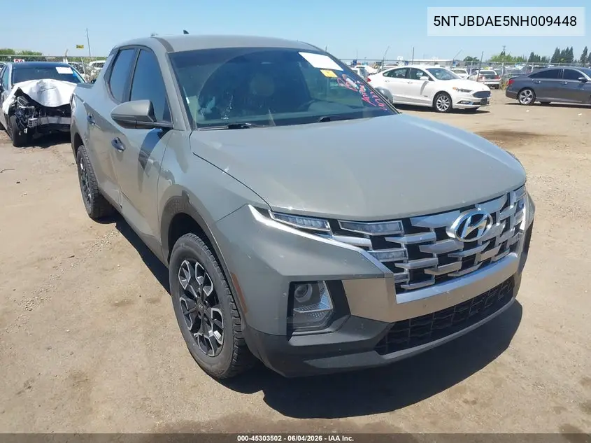 2022 Hyundai Santa Cruz Sel VIN: 5NTJBDAE5NH009448 Lot: 45303502