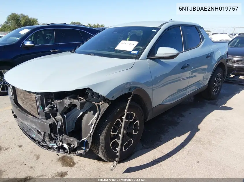 2022 Hyundai Santa Cruz Sel VIN: 5NTJBDAE2NH019757 Lot: 45477168