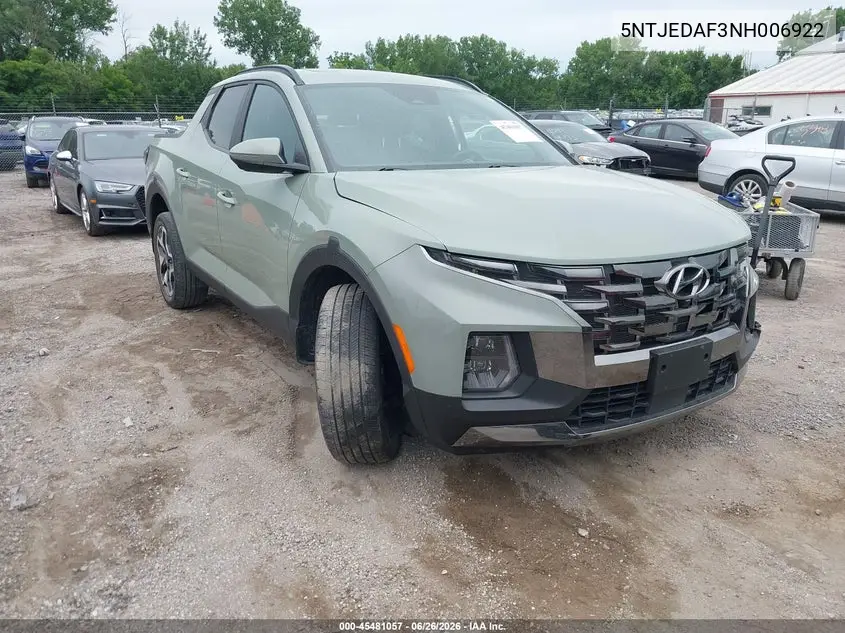 2022 Hyundai Santa Cruz Limited VIN: 5NTJEDAF3NH006922 Lot: 45481057