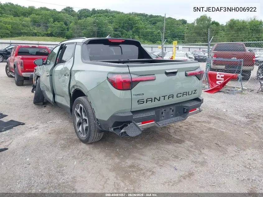 2022 Hyundai Santa Cruz Limited VIN: 5NTJEDAF3NH006922 Lot: 45481057