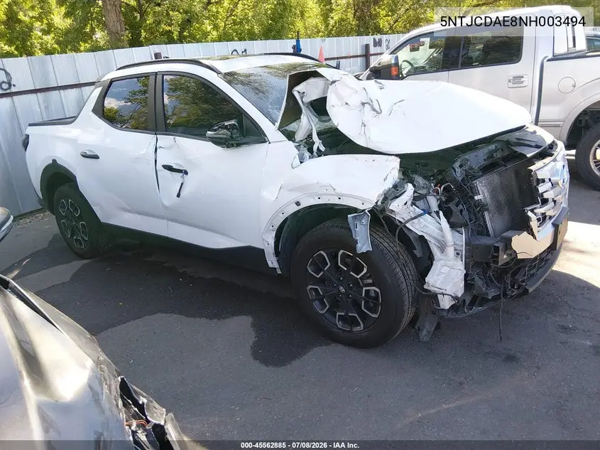 2022 Hyundai Santa Cruz Sel VIN: 5NTJCDAE8NH003494 Lot: 45562885
