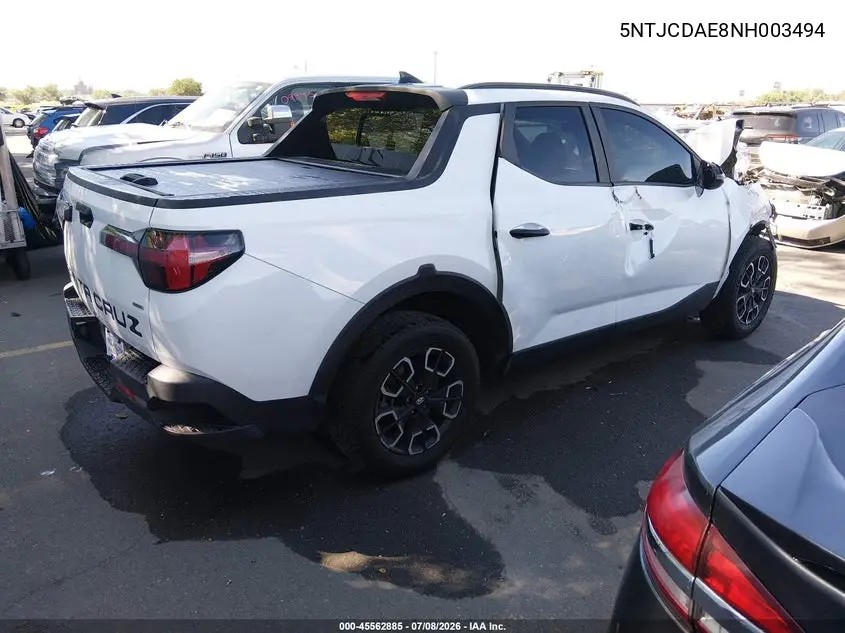 2022 Hyundai Santa Cruz Sel VIN: 5NTJCDAE8NH003494 Lot: 45562885