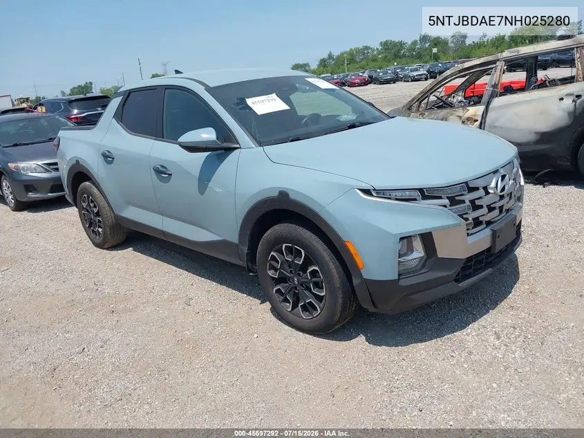 2022 Hyundai Santa Cruz Sel VIN: 5NTJBDAE7NH025280 Lot: 45597292