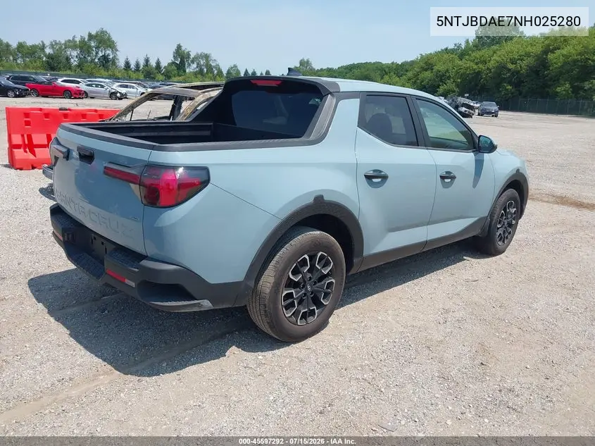 2022 Hyundai Santa Cruz Sel VIN: 5NTJBDAE7NH025280 Lot: 45597292