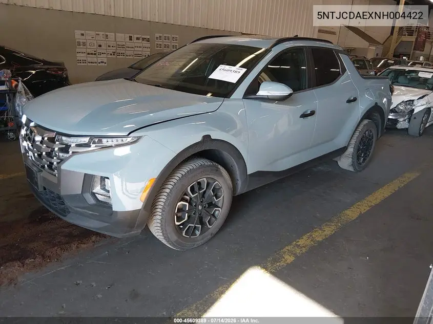 2022 Hyundai Santa Cruz Sel VIN: 5NTJCDAEXNH004422 Lot: 45609389