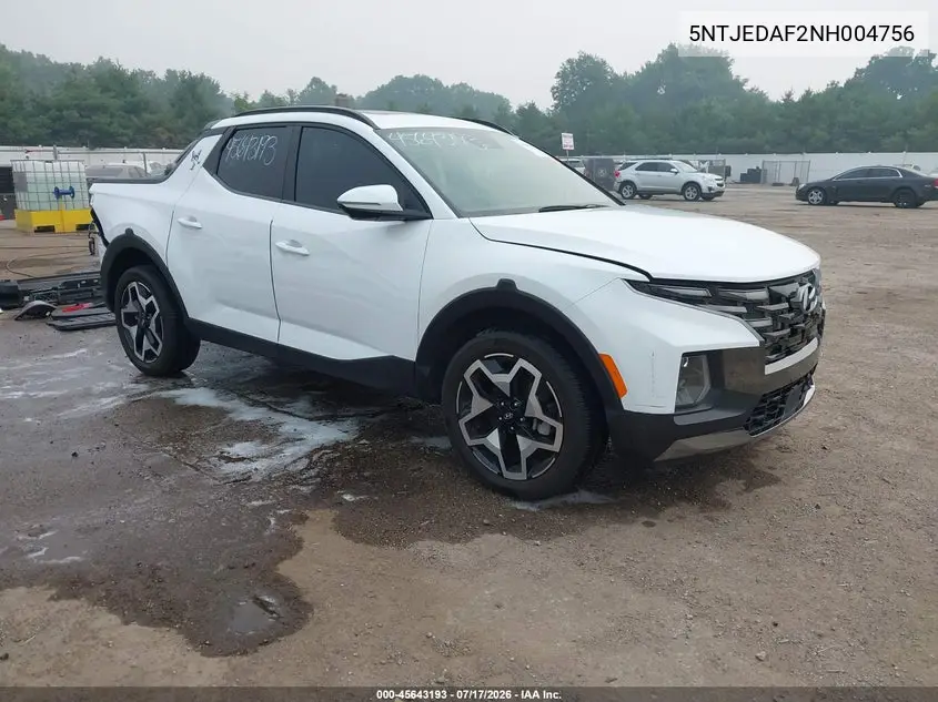 2022 Hyundai Santa Cruz Limited VIN: 5NTJEDAF2NH004756 Lot: 45643193