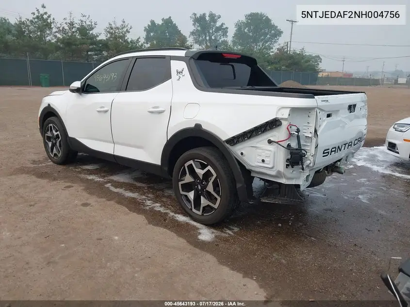 2022 Hyundai Santa Cruz Limited VIN: 5NTJEDAF2NH004756 Lot: 45643193