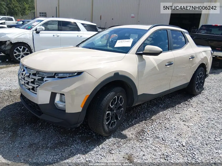 2022 Hyundai Santa Cruz Sel VIN: 5NTJC4AE7NH006242 Lot: 45652902