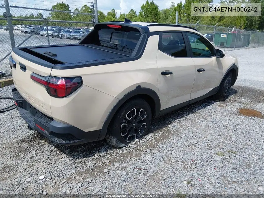 2022 Hyundai Santa Cruz Sel VIN: 5NTJC4AE7NH006242 Lot: 45652902