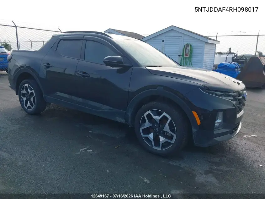 2024 Hyundai Santa Cruz Trend Awd VIN: 5NTJDDAF4RH098017 Lot: 12649167