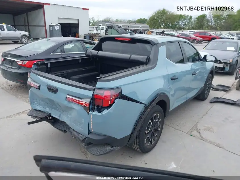 2024 Hyundai Santa Cruz Sel VIN: 5NTJB4DE1RH102968 Lot: 44628522