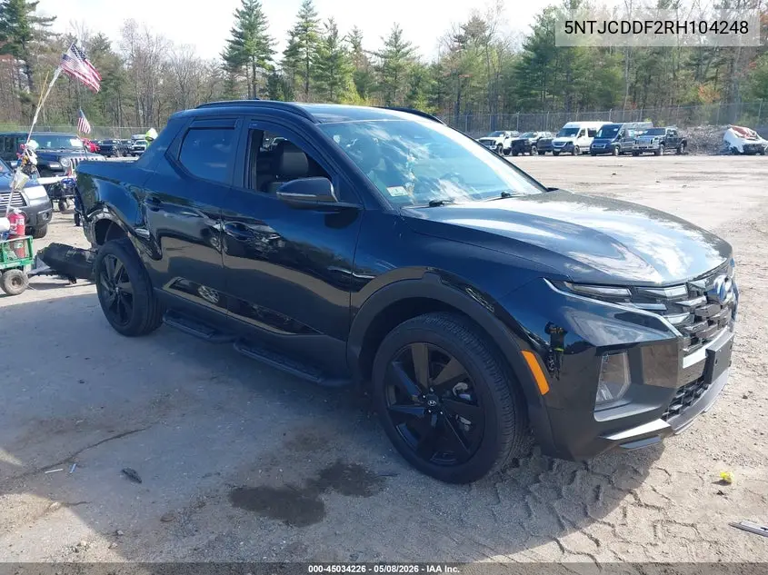 2024 Hyundai Santa Cruz Night VIN: 5NTJCDDF2RH104248 Lot: 45034226