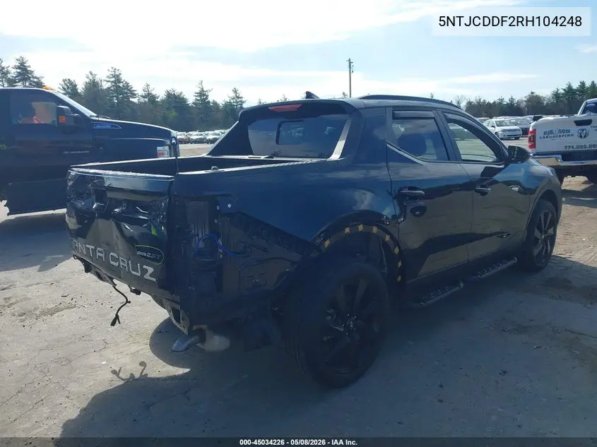 2024 Hyundai Santa Cruz Night VIN: 5NTJCDDF2RH104248 Lot: 45034226