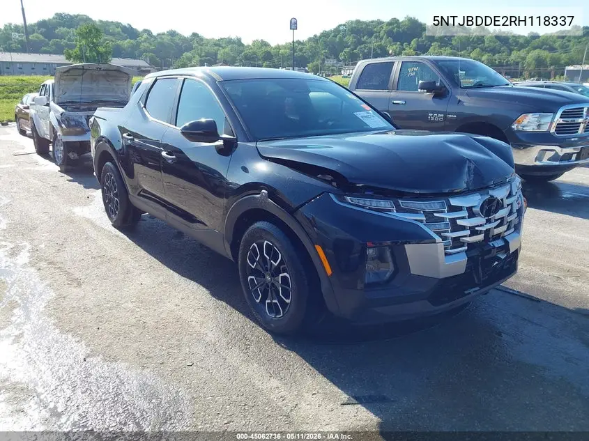 2024 Hyundai Santa Cruz Sel VIN: 5NTJBDDE2RH118337 Lot: 45062736