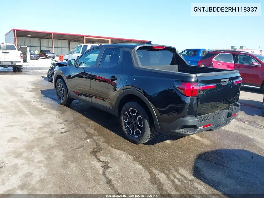 2024 Hyundai Santa Cruz Sel VIN: 5NTJBDDE2RH118337 Lot: 45062736