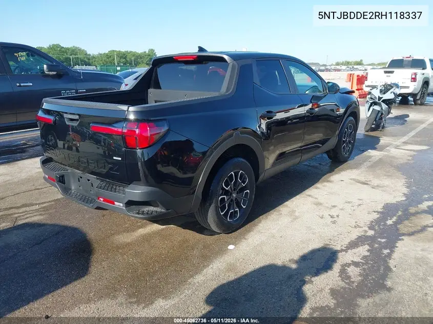 2024 Hyundai Santa Cruz Sel VIN: 5NTJBDDE2RH118337 Lot: 45062736