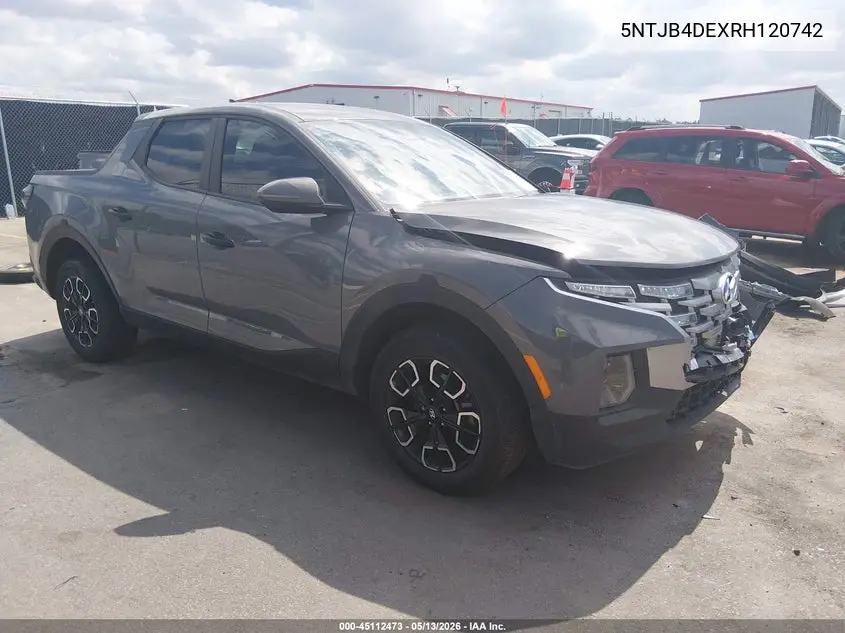 2024 Hyundai Santa Cruz Sel VIN: 5NTJB4DEXRH120742 Lot: 45112473