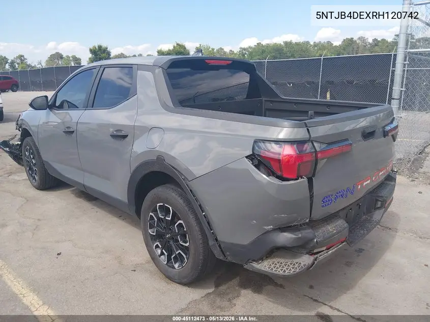 2024 Hyundai Santa Cruz Sel VIN: 5NTJB4DEXRH120742 Lot: 45112473