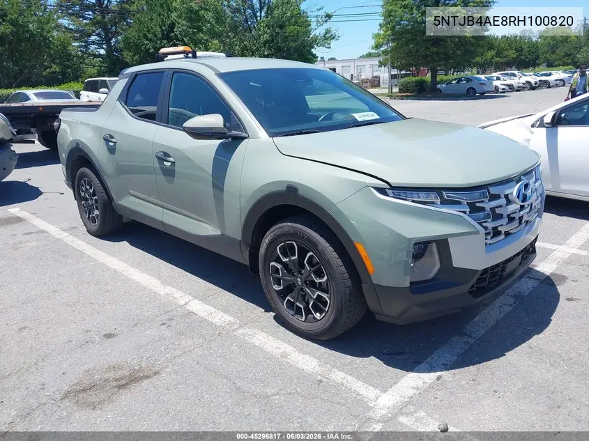 2024 Hyundai Santa Cruz Sel VIN: 5NTJB4AE8RH100820 Lot: 45296817
