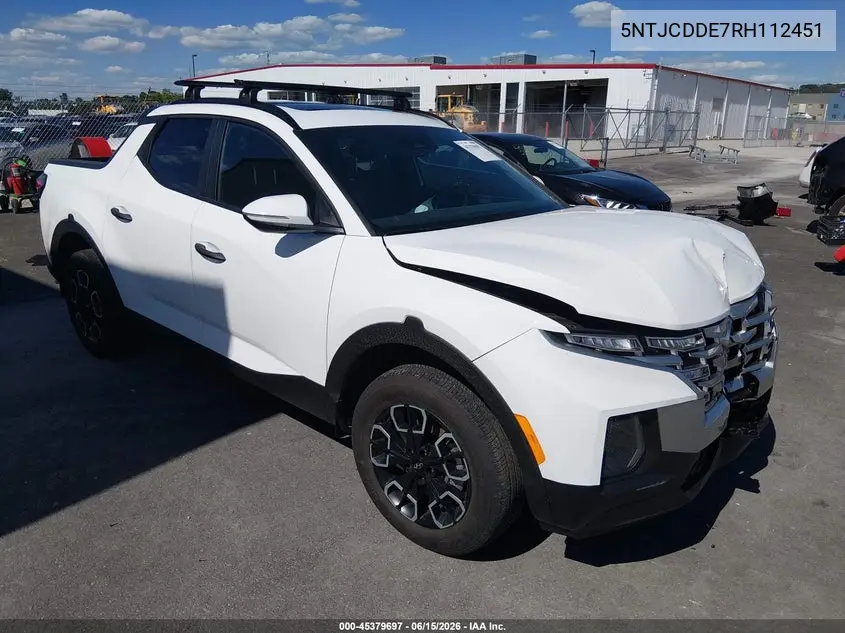 2024 Hyundai Santa Cruz Sel VIN: 5NTJCDDE7RH112451 Lot: 45379697