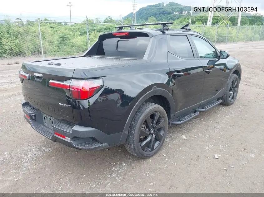 2024 Hyundai Santa Cruz Night VIN: 5NTJCDDF5RH103594 Lot: 45428460