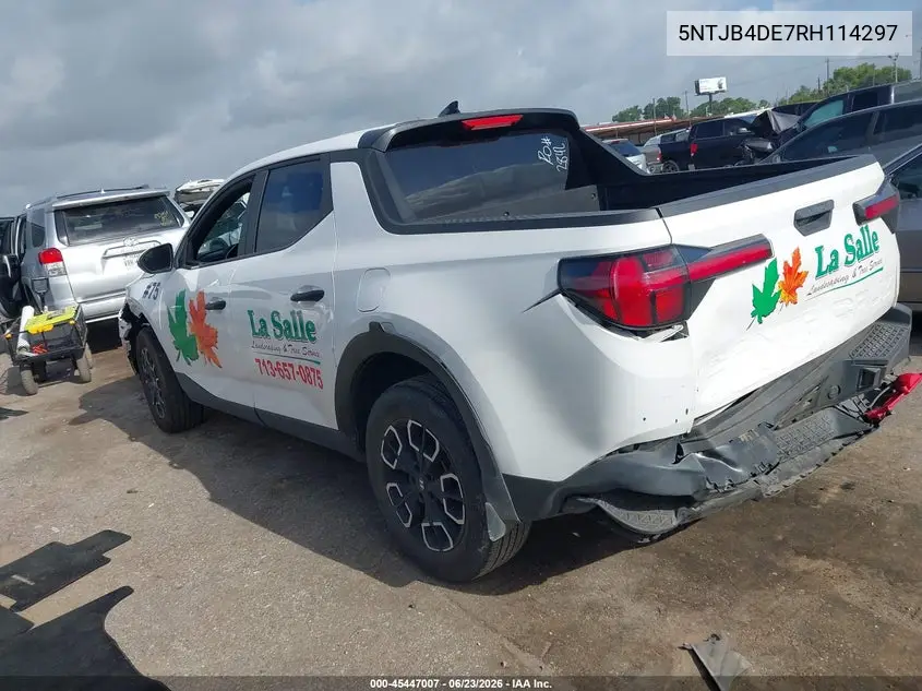 2024 Hyundai Santa Cruz Sel VIN: 5NTJB4DE7RH114297 Lot: 45447007