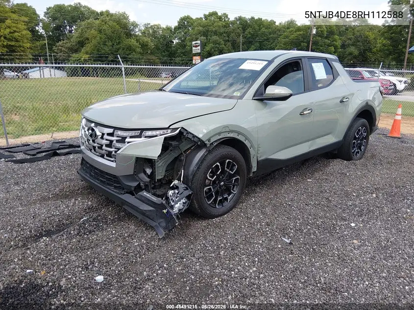2024 Hyundai Santa Cruz Sel VIN: 5NTJB4DE8RH112588 Lot: 45491215