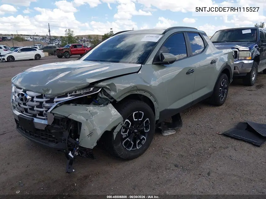 2024 Hyundai Santa Cruz Sel VIN: 5NTJCDDE7RH115527 Lot: 45506508