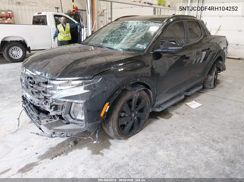 2024 Hyundai Santa Cruz Night VIN: 5NTJCDDF4RH104252 Lot: 45523210