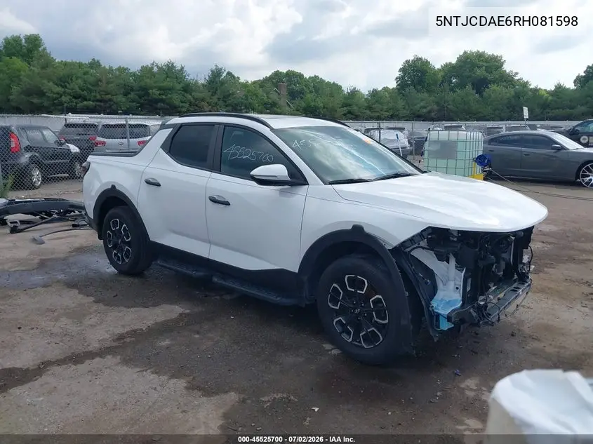 2024 Hyundai Santa Cruz Sel VIN: 5NTJCDAE6RH081598 Lot: 45525700