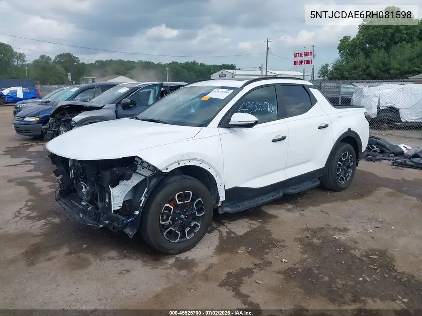 2024 Hyundai Santa Cruz Sel VIN: 5NTJCDAE6RH081598 Lot: 45525700