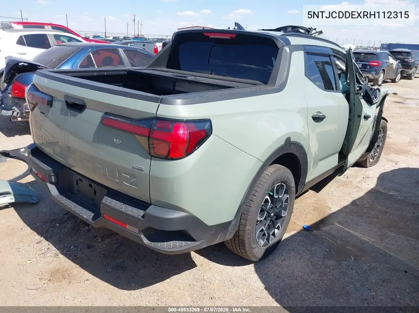 2024 Hyundai Santa Cruz Sel VIN: 5NTJCDDEXRH112315 Lot: 45533269