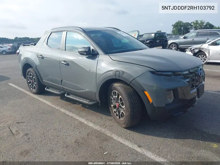 2024 Hyundai Santa Cruz Xrt VIN: 5NTJDDDF2RH103792 Lot: 45536041