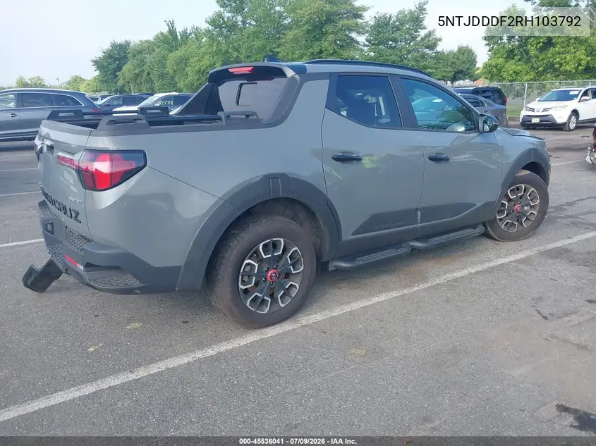 2024 Hyundai Santa Cruz Xrt VIN: 5NTJDDDF2RH103792 Lot: 45536041